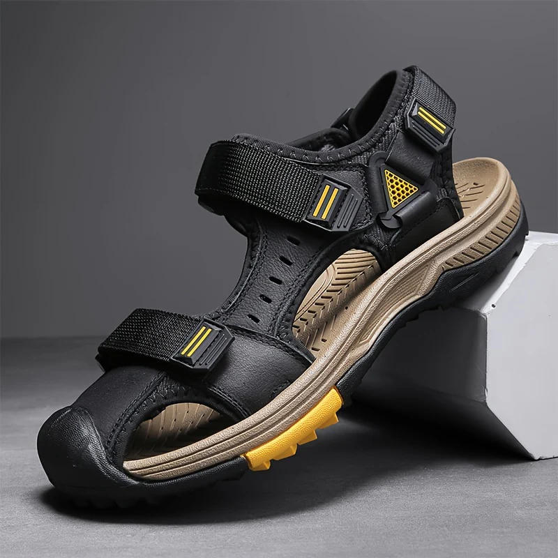 [Breathable Sandals] Summer Breathable Men's Sandals | Casual Sporty Open-Toe Shoes with Adjustable Straps, Faux Cover & Rubber Sole for Beach, Hiking, and Outdoor Activities - Image 6