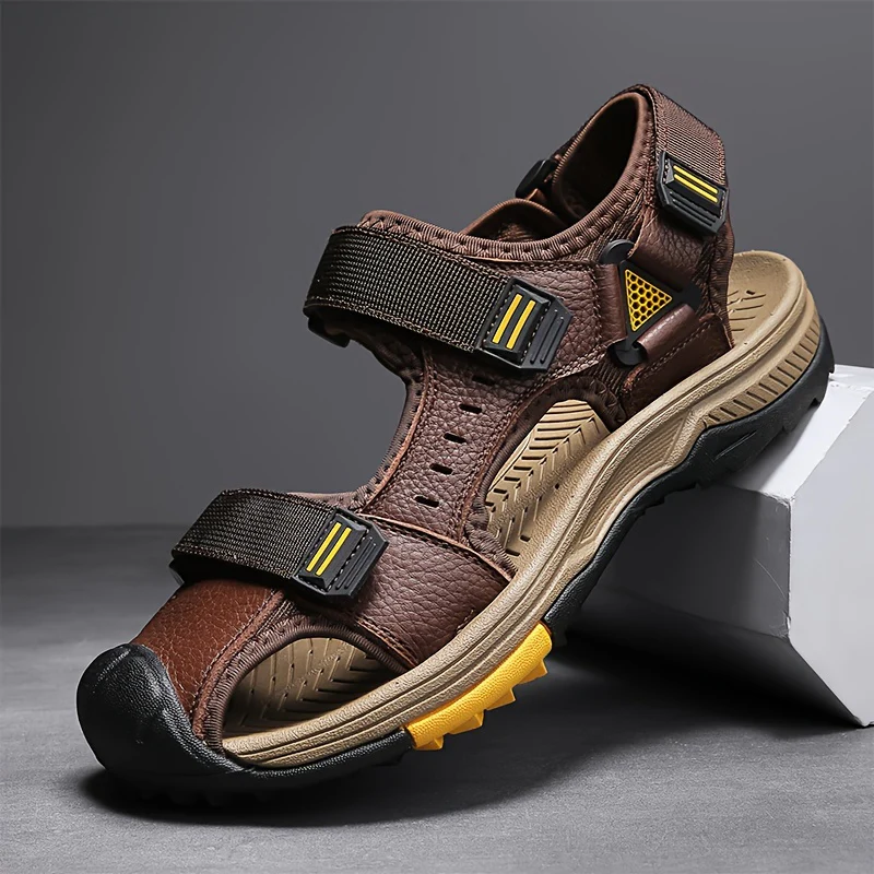 [Breathable Sandals] Summer Breathable Men's Sandals | Casual Sporty Open-Toe Shoes with Adjustable Straps, Faux Cover & Rubber Sole for Beach, Hiking, and Outdoor Activities - Image 7