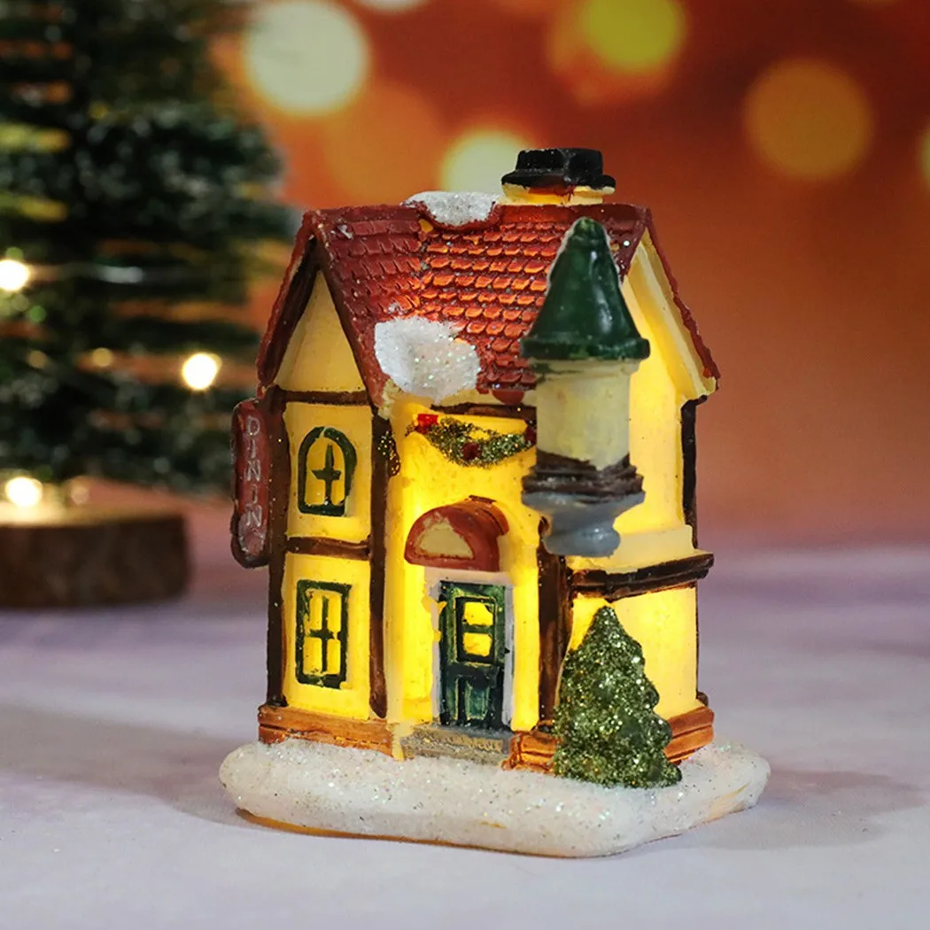 Brightness LED Light Up Small Village House Scene Christmas Decor Ornament For Home Decor Halloween New Year Navidad Pendant - Image 10
