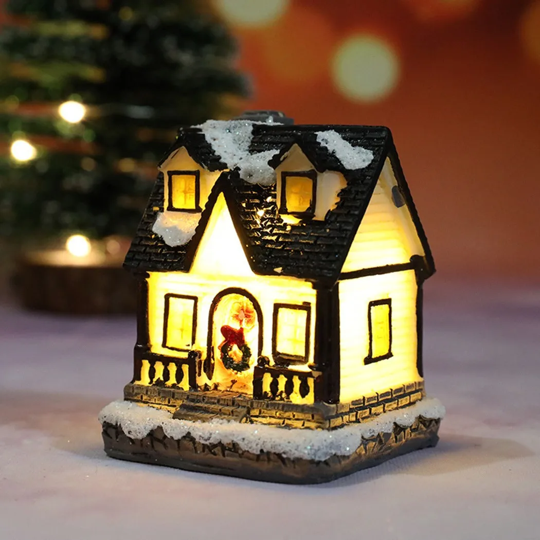 Brightness LED Light Up Small Village House Scene Christmas Decor Ornament For Home Decor Halloween New Year Navidad Pendant - Image 4