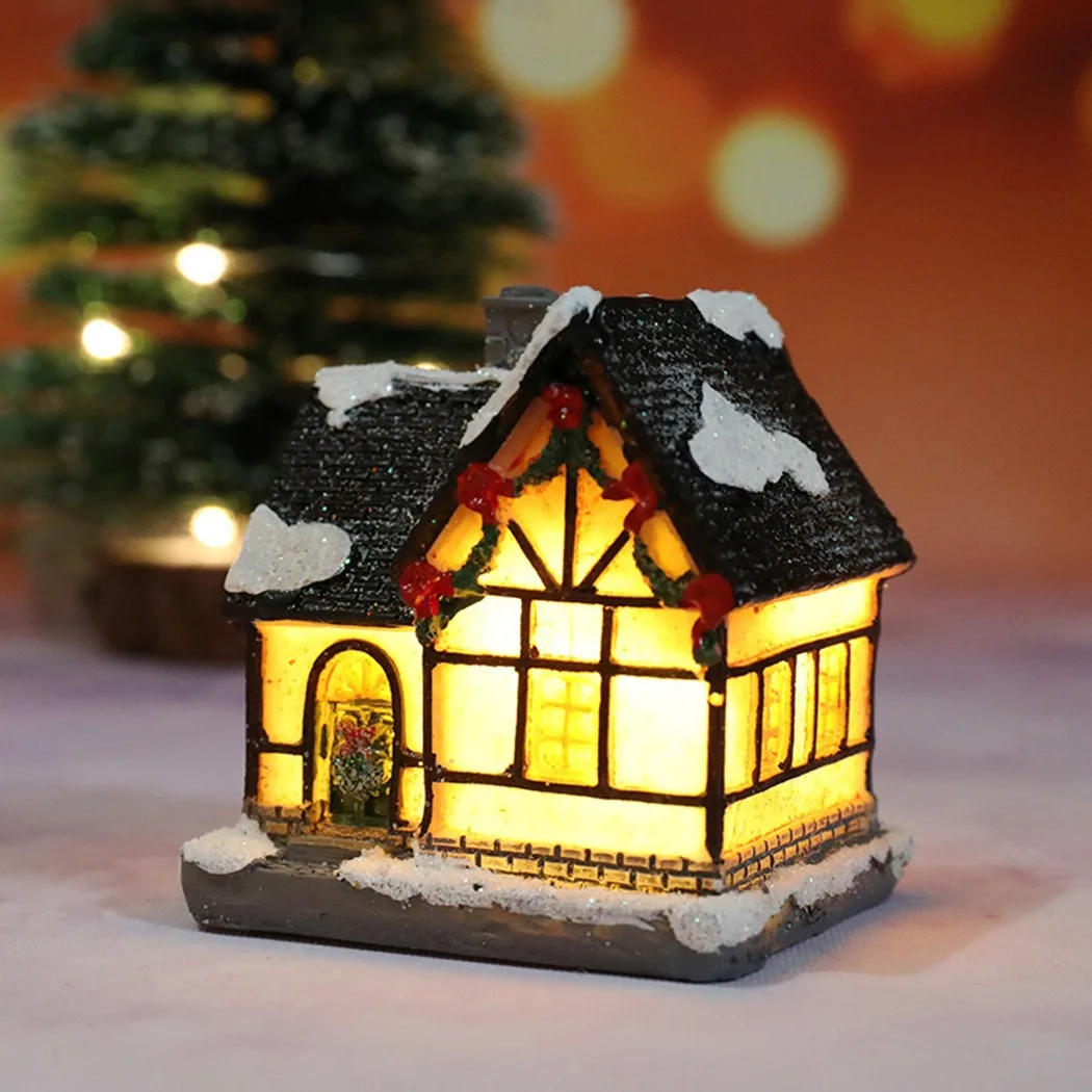 Brightness LED Light Up Small Village House Scene Christmas Decor Ornament For Home Decor Halloween New Year Navidad Pendant - Image 7