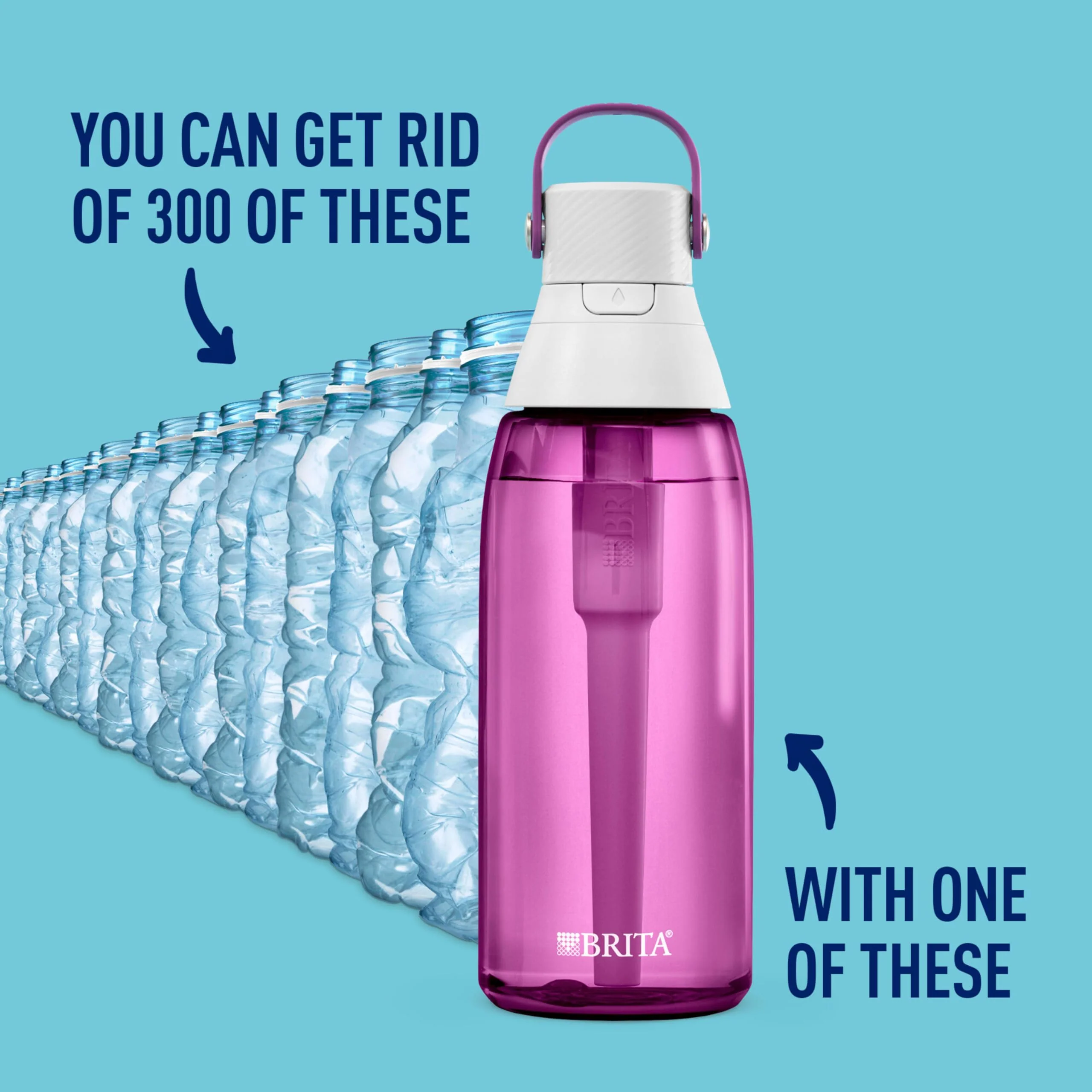 Brita Hard-Sided Plastic Premium Filtering Water Bottle, BPA-Free, Reusable, Replaces 300 Plastic Water Bottles, Filter Lasts 2 Months or 40 Gallons, Includes 1 Filter, Orchid - 36 oz. - Image 8