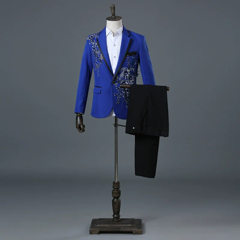 British Style Court Dress Sequined Diamonds Embroidered Suit Suit Men's Designer Studio Wedding Suit Costume - Image 8