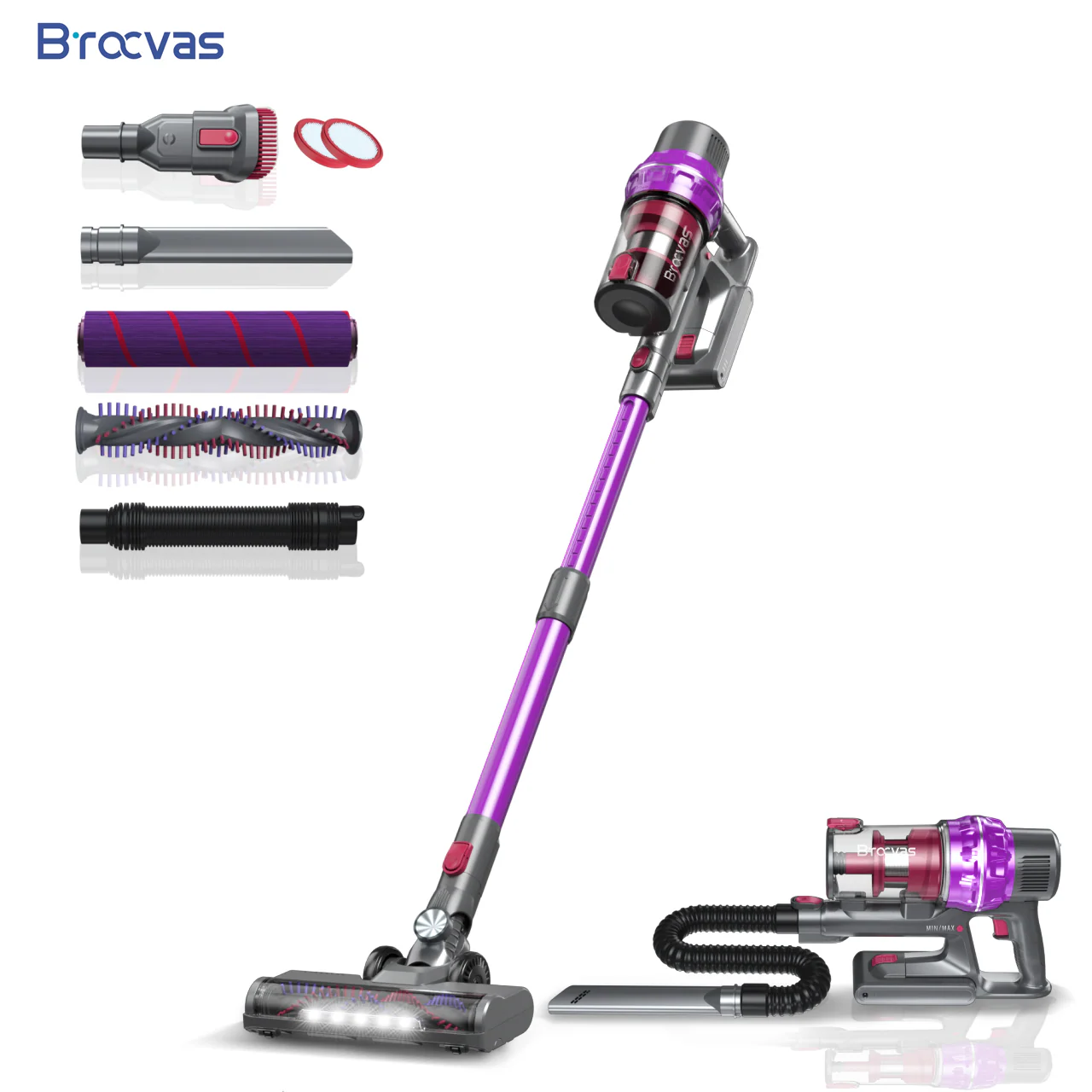 BROCVAS Powerful 380W 23000PA Detachable Handheld Telescopic Tube Vacuum Cleaner, Wireless Vacuum Cleaner - Image 3