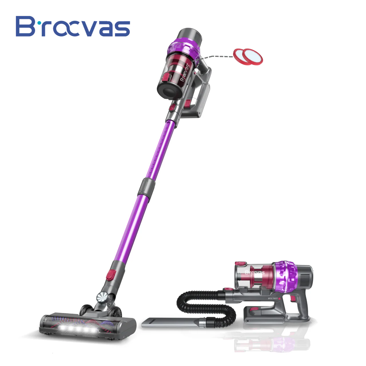 BROCVAS Powerful 380W 23000PA Detachable Handheld Telescopic Tube Vacuum Cleaner, Wireless Vacuum Cleaner - Image 4