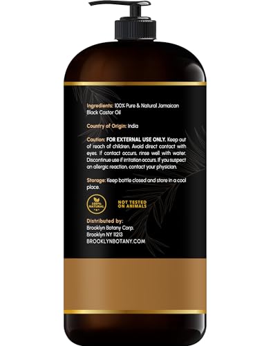 Brooklyn Botany Jamaican Black Castor Oil for Skin, Hair and Face – 100% Pure and Natural Body Oil and Hair Oil - Carrier Oil for Essential Oils, Aromatherapy and Massage Oil – 28 fl Oz - Image 7