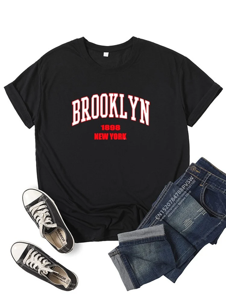 Brooklyn New York Women T Shirt Girl Graphic Printed Fashion Harajuku 2023 Streewear Clothes Causal Female Y2K Tops Tee - Image 13