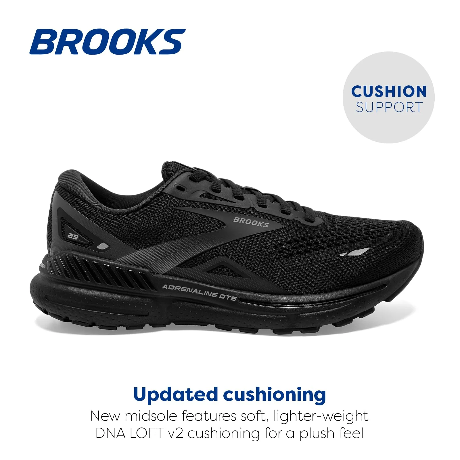 Brooks Men’s Adrenaline GTS 23 Supportive Running Shoe - Black/Black/Ebony - 11 Medium - Image 6