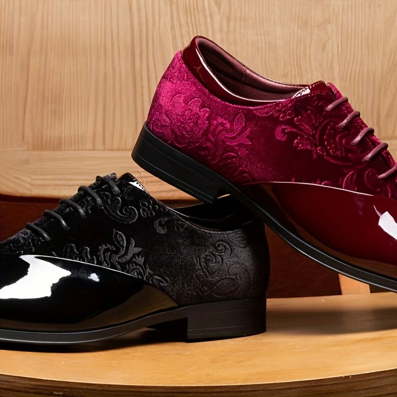 Bruno Marc Classic Glossy Velvet Men's Dress Shoes - Formal Oxford Lace-up Caden - Image 3