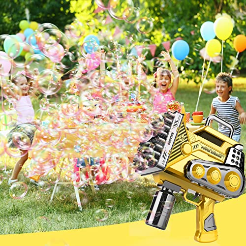 Bubble Guns Bubbles Maker Blower Machine Blaster,80 Holes Automatic Engineer Toys for Kids Toddlers,Wedding Party Favors,Birthday Gifts for 3 4 5 6 7 8 9 10 11 12 Years Old Boys Girls - Image 3