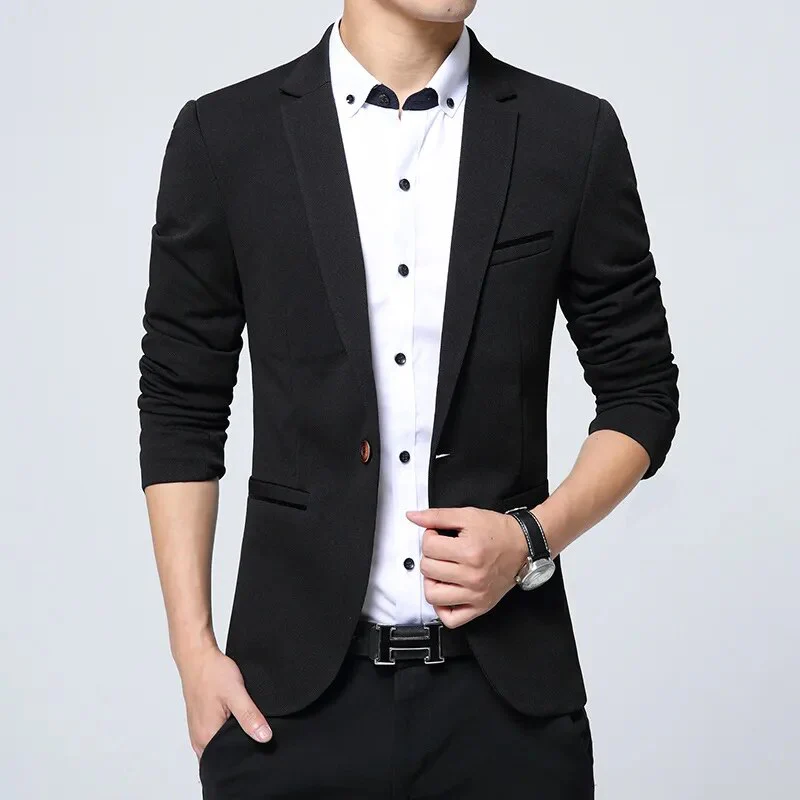 Business Blazer Men Spring Autumn Casual Cotton Slim Fit Luxury Suit Jacket Male Single Button Blazer Masculino Plus Size M-5XL - Image 10