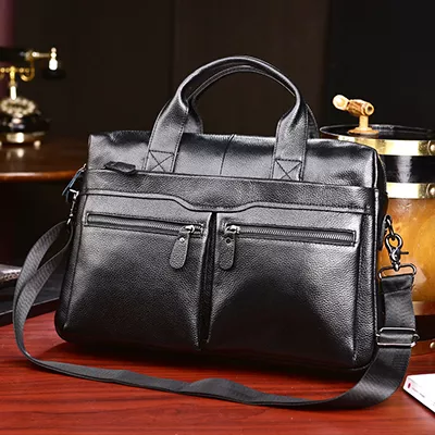 Business Laptop Bag Men Genuine Leather Handbags Male Leather Travel Briefcases Men High Quality Cowhide Leather Messenger Bags - Image 7