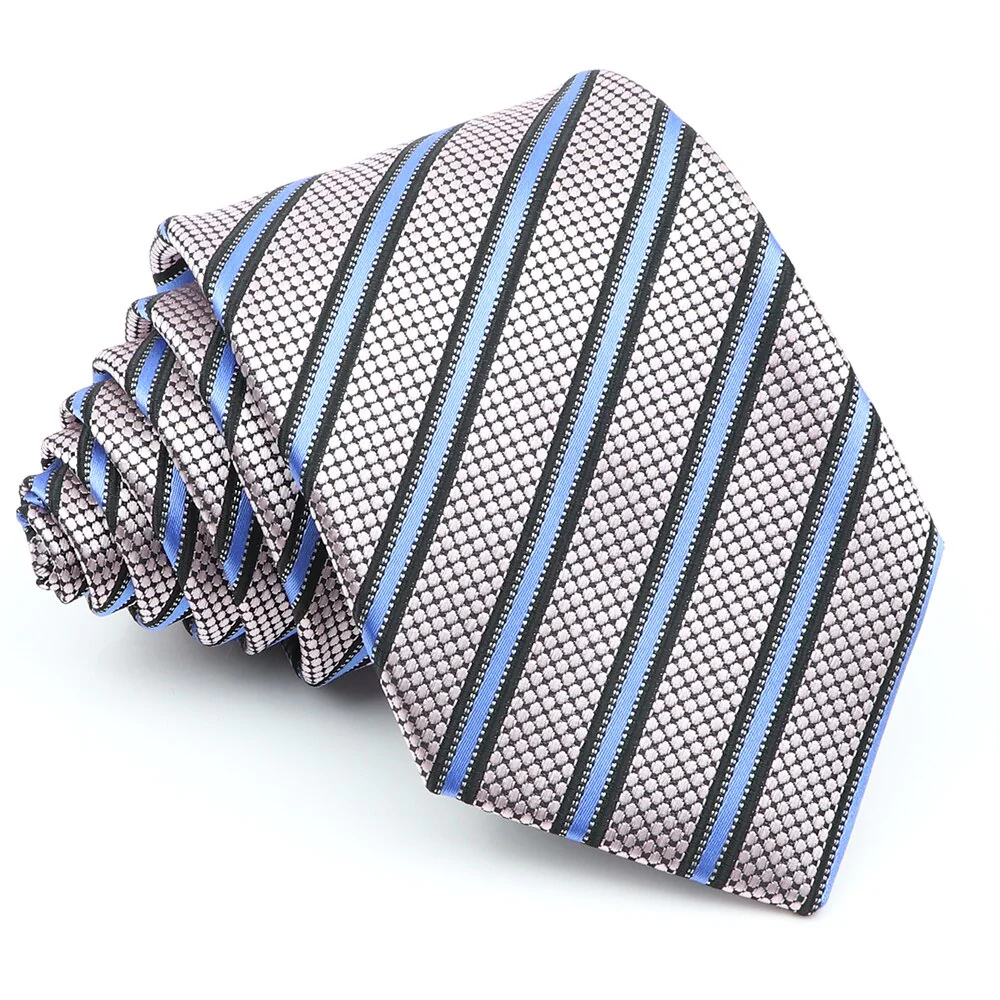 Business Man Accessories Men's Formal Tie Striped Blue Gray Necktie Wide Tie Gift For Man Office Wedding Party Cravat Free Shipp - Image 14