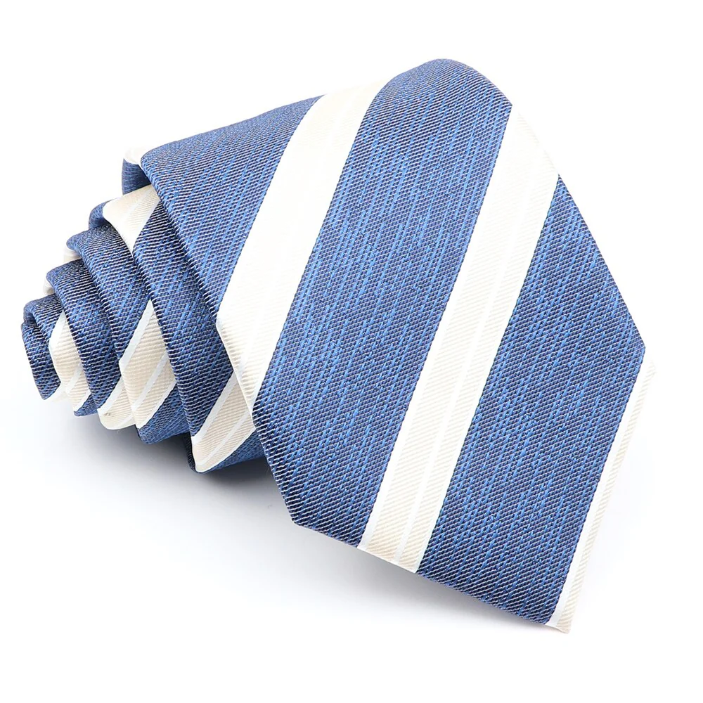 Business Man Accessories Men's Formal Tie Striped Blue Gray Necktie Wide Tie Gift For Man Office Wedding Party Cravat Free Shipp - Image 20