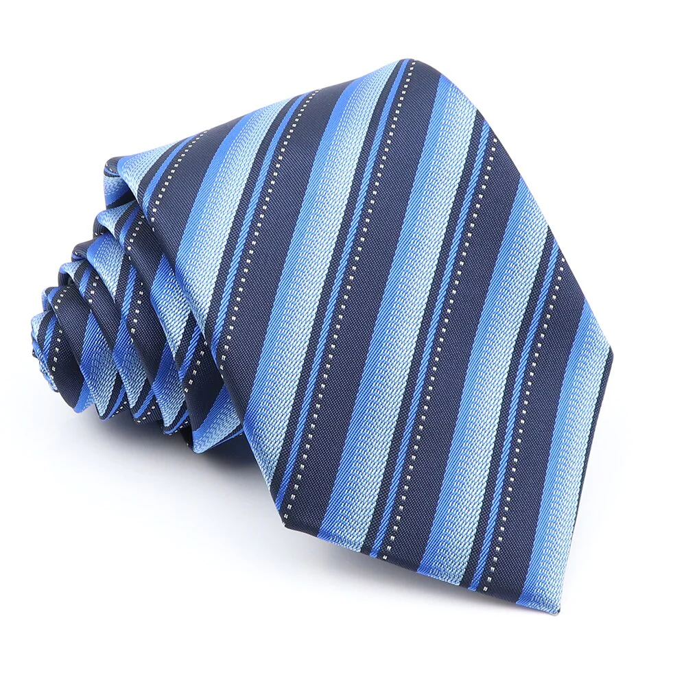 Business Man Accessories Men's Formal Tie Striped Blue Gray Necktie Wide Tie Gift For Man Office Wedding Party Cravat Free Shipp - Image 4