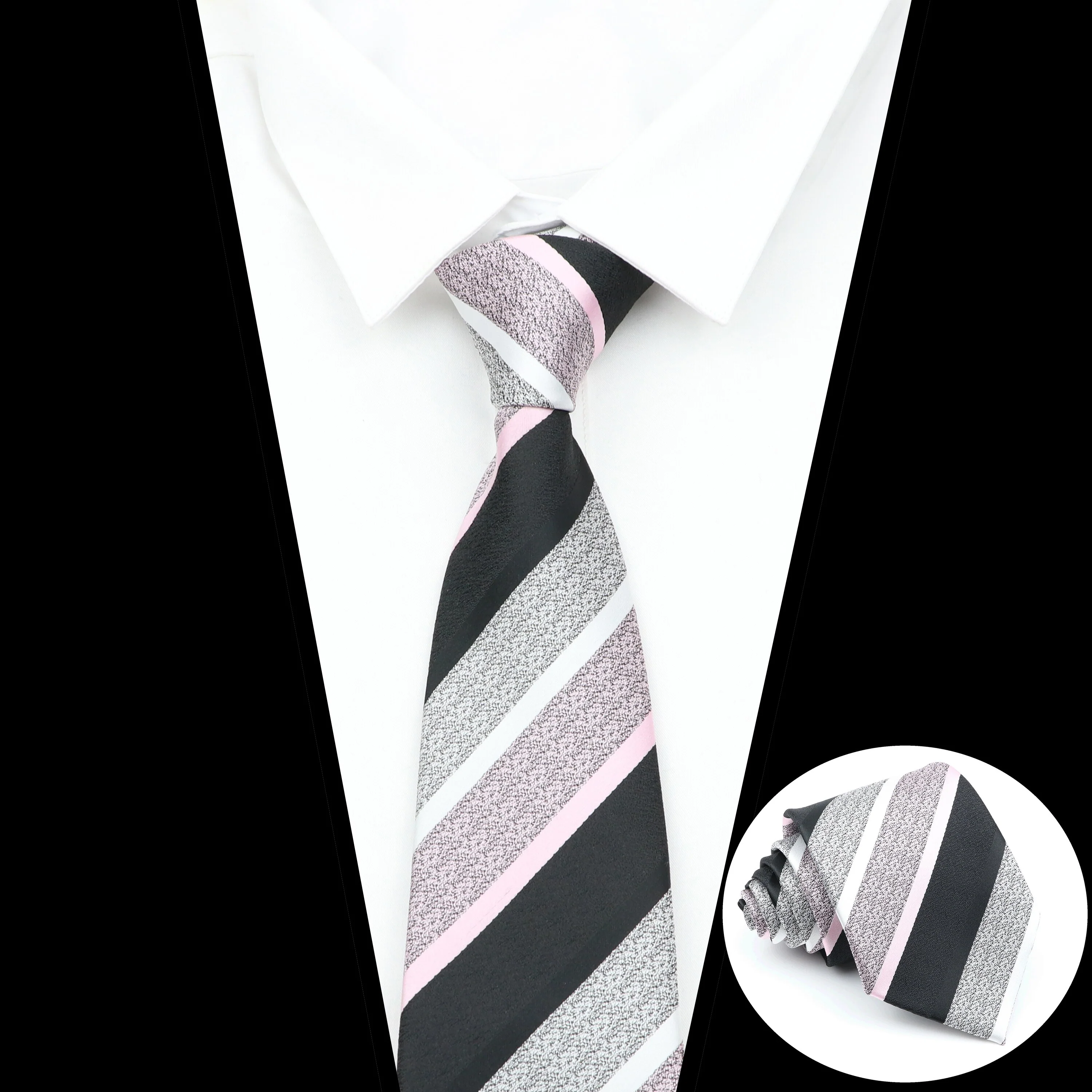 Business Man Accessories Men's Formal Tie Striped Blue Gray Necktie Wide Tie Gift For Man Office Wedding Party Cravat Free Shipp - Image 41