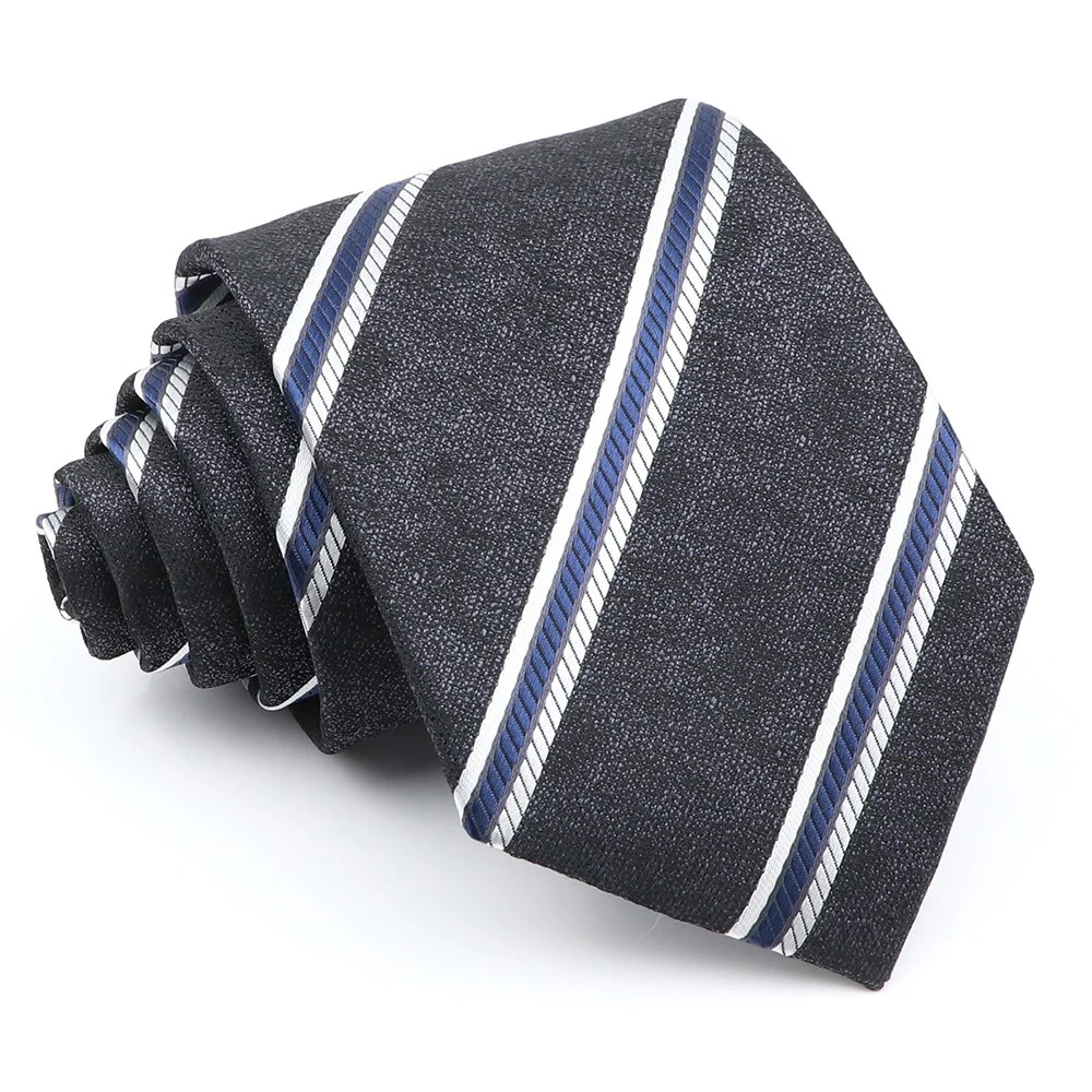 Business Man Accessories Men's Formal Tie Striped Blue Gray Necktie Wide Tie Gift For Man Office Wedding Party Cravat Free Shipp - Image 9