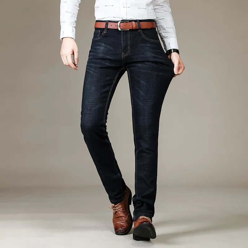 Business Men's Jeans Casual Straight Stretch Fashion Classic Blue Black Work Denim Trousers Male Brand Clothing - Image 5
