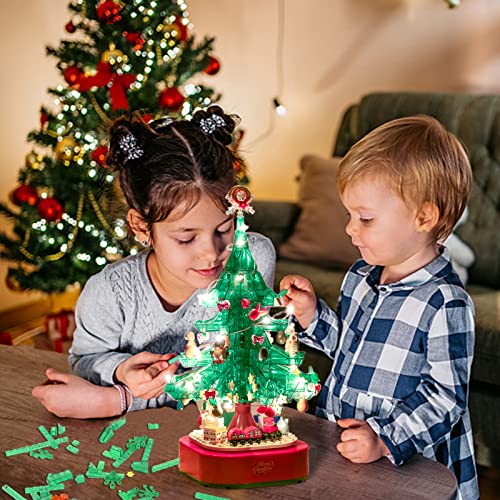 CAKKA Christmas Tree Building Toy Sets, 2023 DIY Building Blocks Music Box with Light, Xmas Holiday Construction Toy Gift for 8+ Boys Girls (486PCS) - Image 5