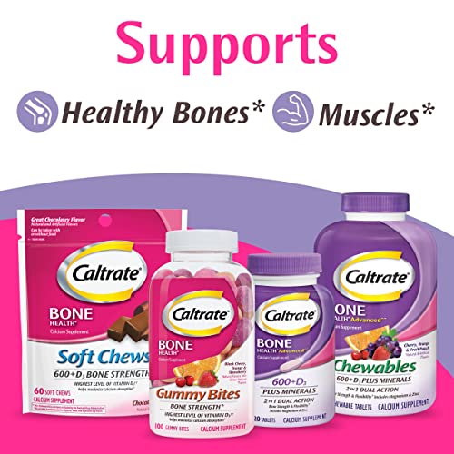 Caltrate Chewables 600 Plus D3 Plus Minerals Calcium Vitamin D Supplement, Cherry, Orange and Fruit Punch - 90 Count - Image 2