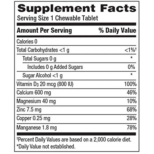 Caltrate Chewables 600 Plus D3 Plus Minerals Calcium Vitamin D Supplement, Cherry, Orange and Fruit Punch - 90 Count - Image 3