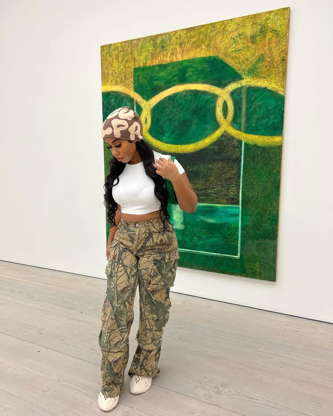 Camo Women Cargo Pants Casual High Waist Side Slit Flare Pants 2023 Summer New Fashion Elegant Bottoms High Street Trousers - Image 2