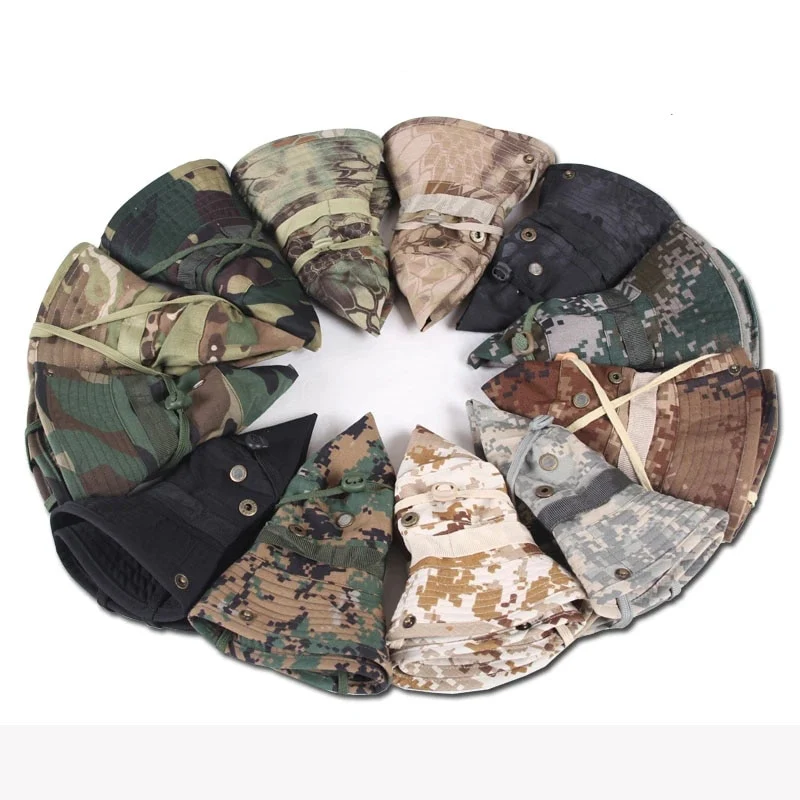 Camouflage Boonie Hat Tactical US Army Bucket Hats Military Multicam  Panama Summer Cap Hunting Hiking Outdoor Camo Sun Caps Men - Image 20