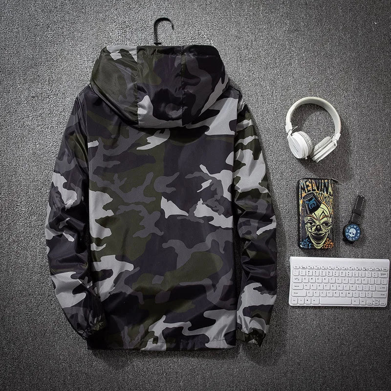 Camouflage Lightweight Jackets Men Hooded Slim Fit Long Sleeve Zipper Coat Army Tactical Military Jackets Men Clothing 2021 - Image 4