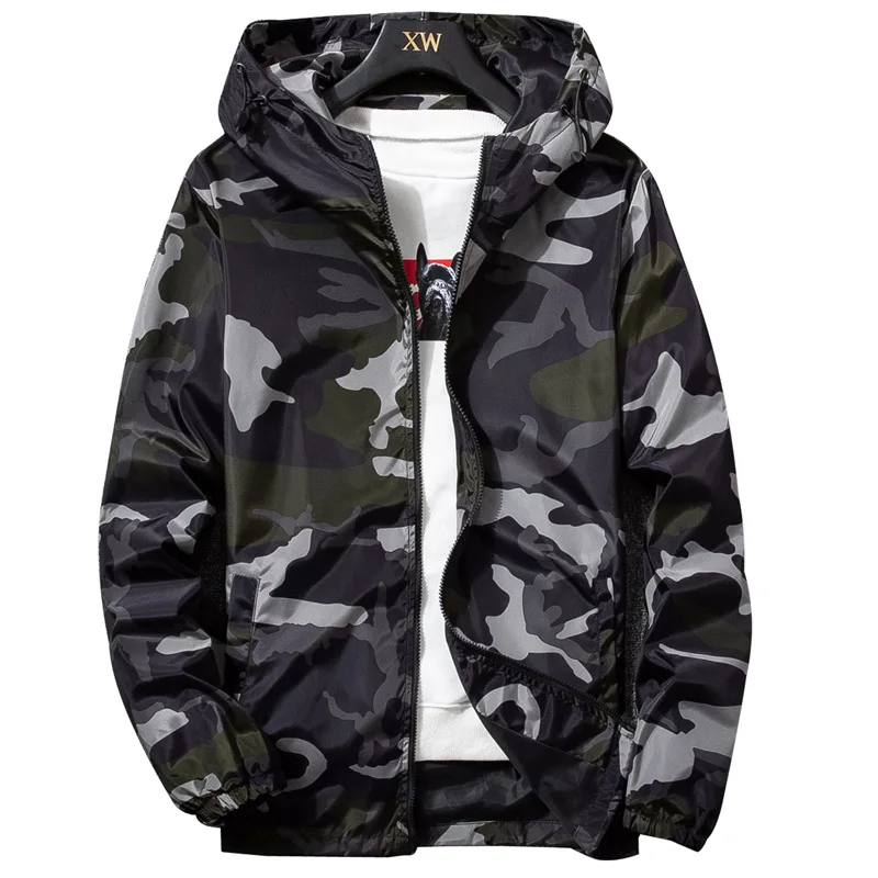 Camouflage Lightweight Jackets Men Hooded Slim Fit Long Sleeve Zipper Coat Army Tactical Military Jackets Men Clothing 2021 - Image 5