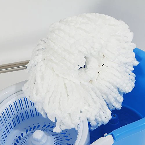 Candora 360° Spin Mop with Bucket & Dual Mop Heads Slim Microfiber Rotary Mop (Blue) - Image 2