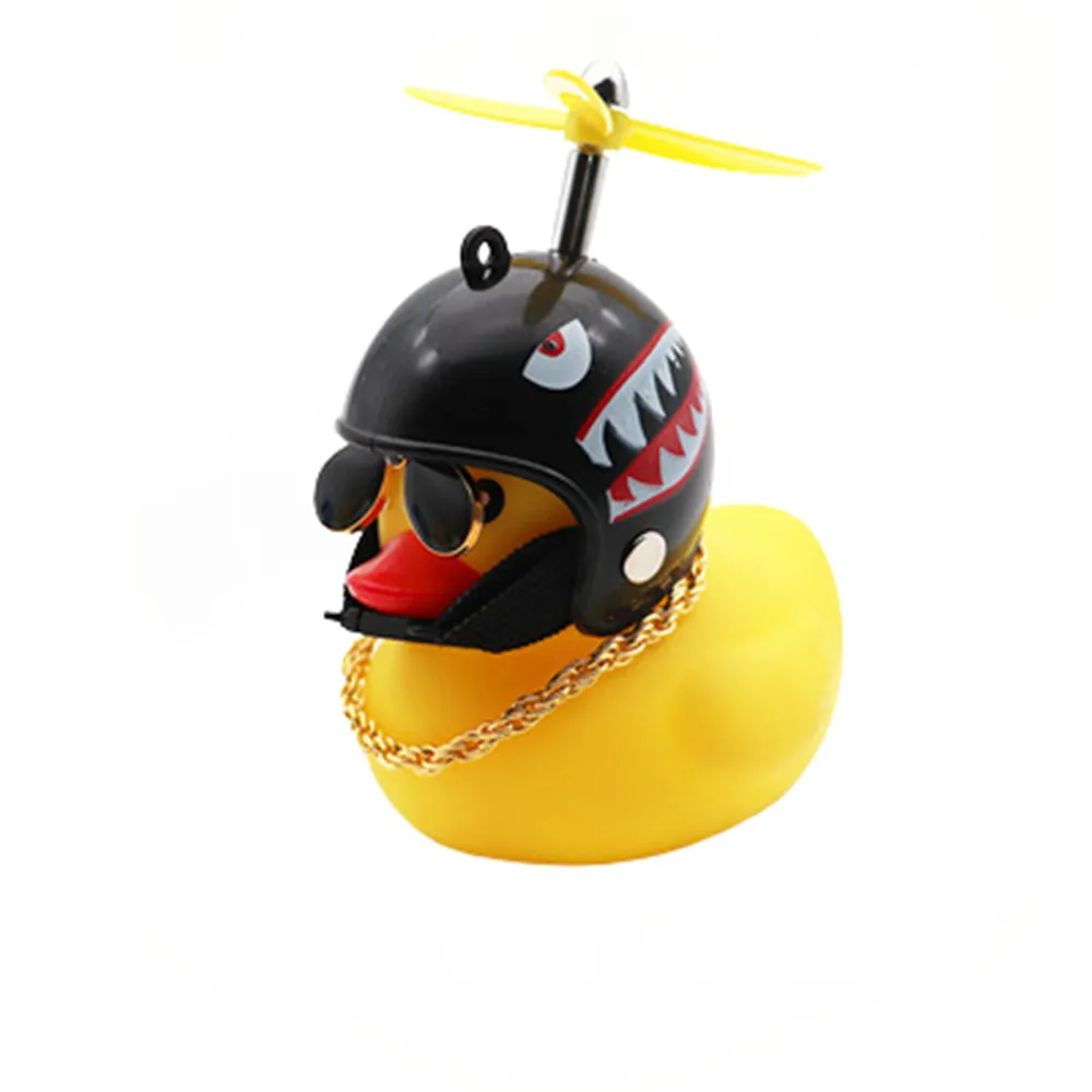 Car Cute Little Yellow Duck With Helmet Propeller Wind-breaking Duck Auto Internal Decoration Car Ornaments Accessories Kids Toy - Image 7
