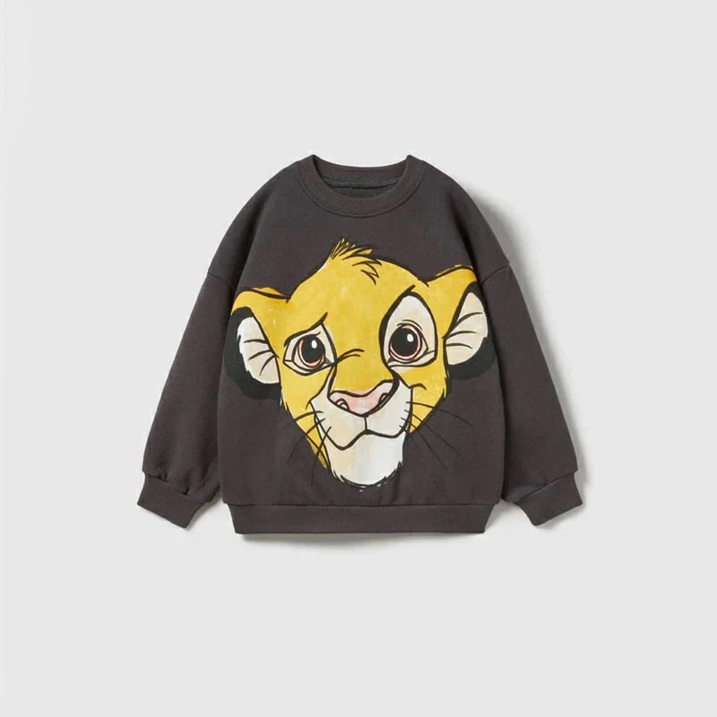 Cartoon Sweatshirts Pure Color Casual Sports Long-sleeved T-Shirt For Boys And Girls - Image 4