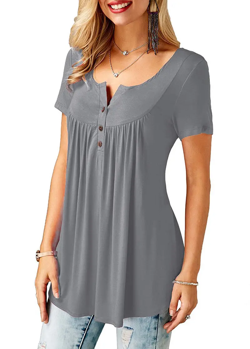 Casual 2021 Summer Women Loose T-Shirt Short Sleeve Tops Ladies Solid Tee Plus Size S-5XL Ladies Tee Top T-Shirts Clothes - Image 8
