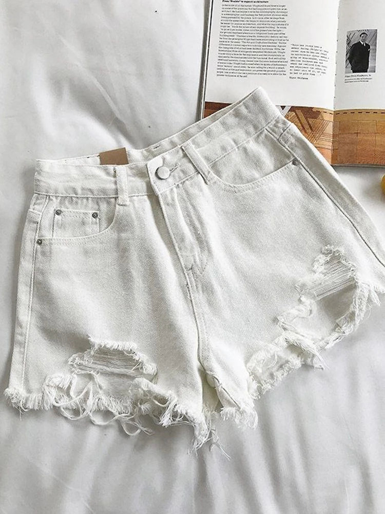 Casual High Waist Denim Shorts Women Summer  Pocket Tassel Hole Ripped jeans Short Female Femme Short Pants Women - Image 11