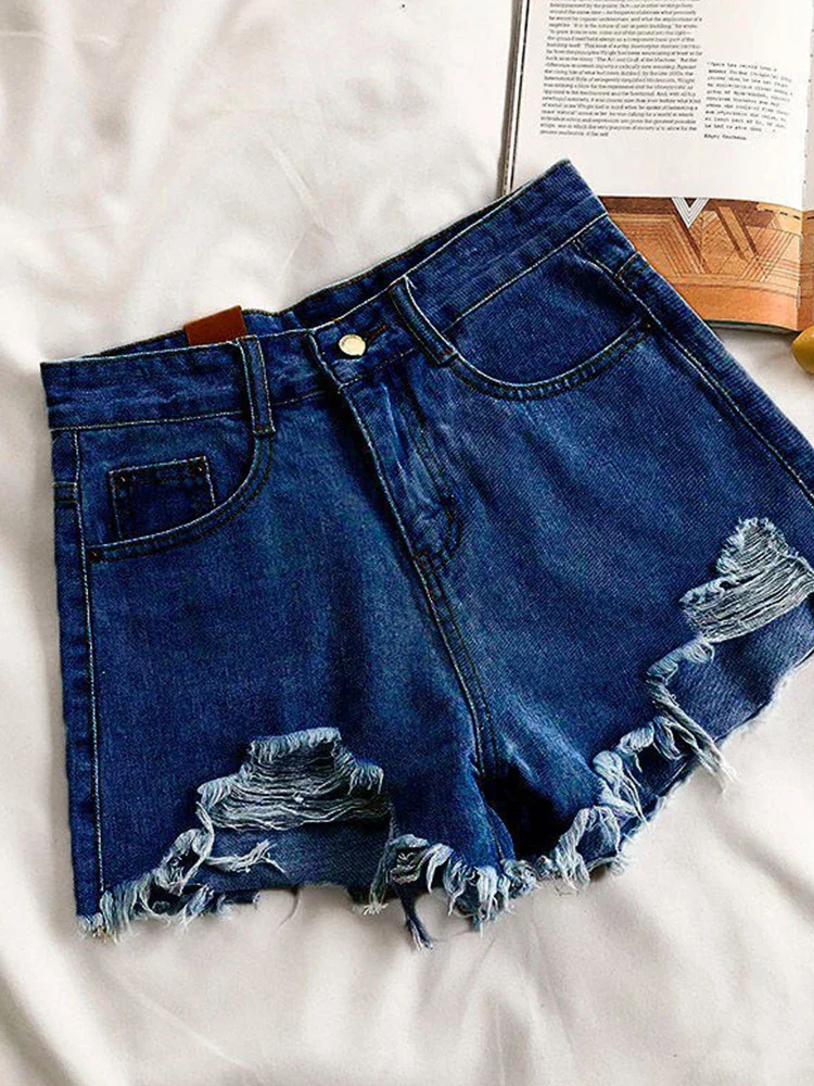Casual High Waist Denim Shorts Women Summer  Pocket Tassel Hole Ripped jeans Short Female Femme Short Pants Women - Image 9