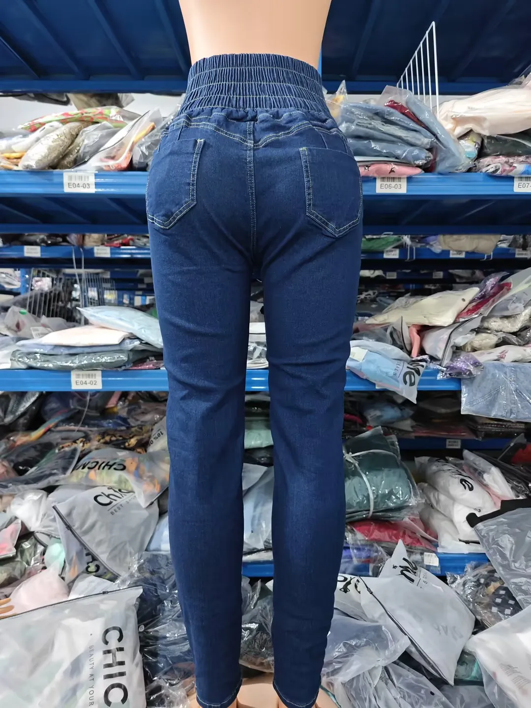 Casual High Waist Skinny Jeans for Women Grommet Eyelet Lace-Up Pocket Design Plain Fashion Women's Denim Trousers - Image 5