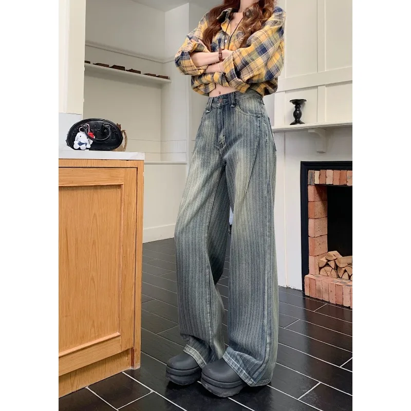 Casual Loose Jeans Wide Leg Flared Trousers High Waist Comfort Stretch Denim Pants for Women Fashion Trend  Women's jeans - Image 3