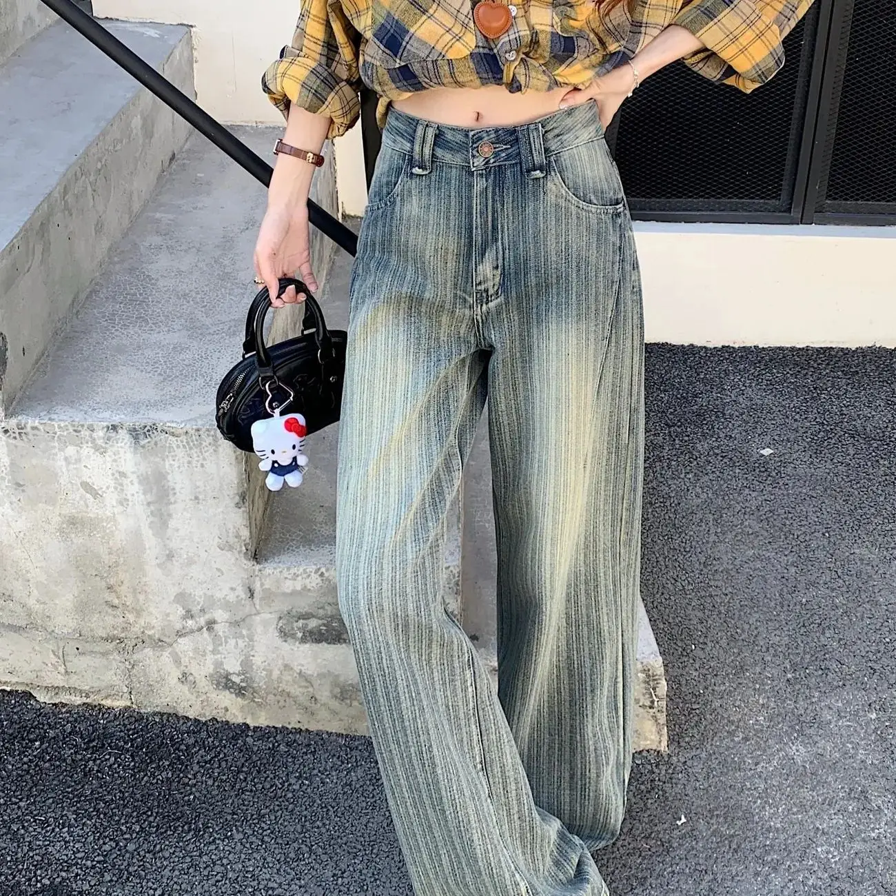 Casual Loose Jeans Wide Leg Flared Trousers High Waist Comfort Stretch Denim Pants for Women Fashion Trend  Women's jeans - Image 7