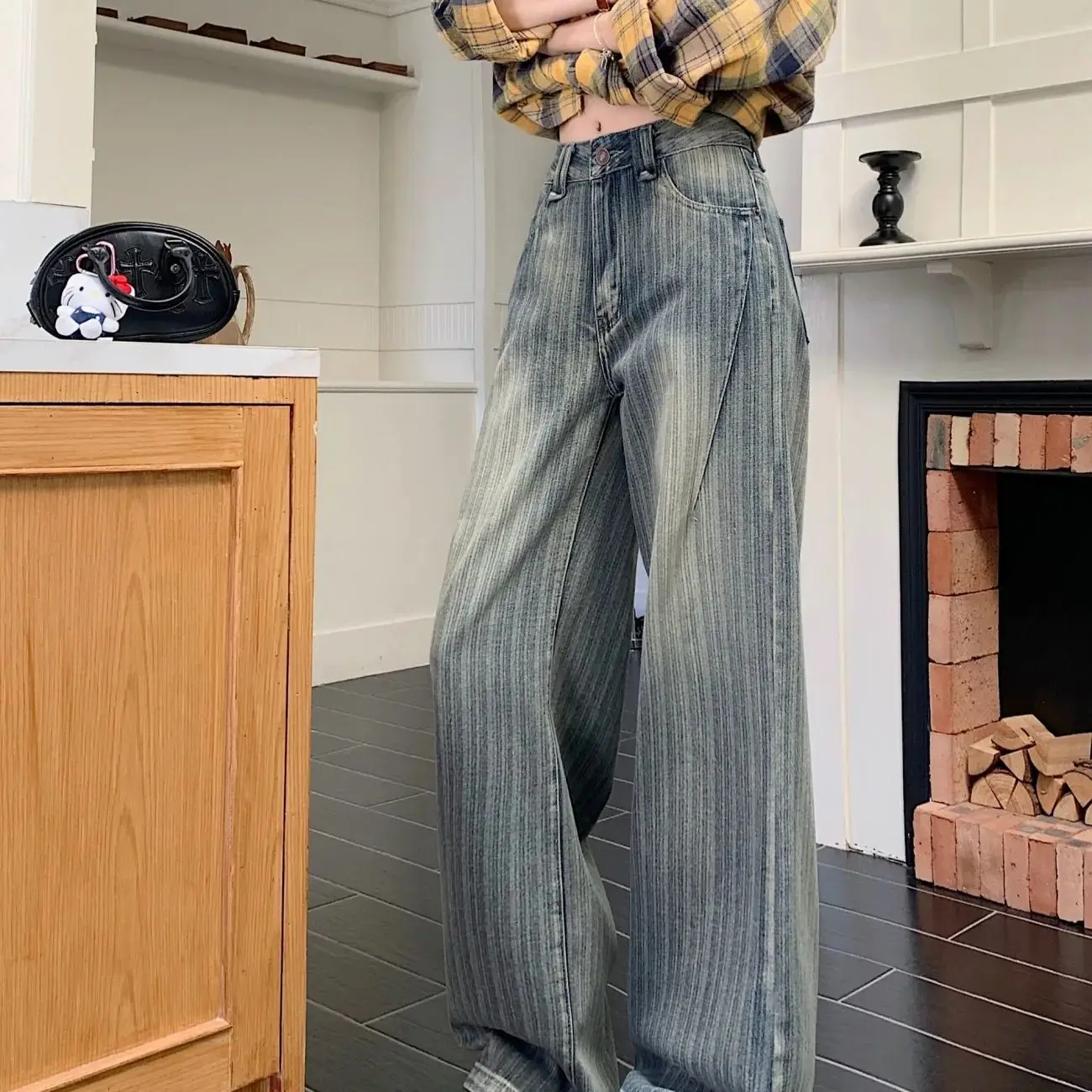 Casual Loose Jeans Wide Leg Flared Trousers High Waist Comfort Stretch Denim Pants for Women Fashion Trend  Women's jeans - Image 8