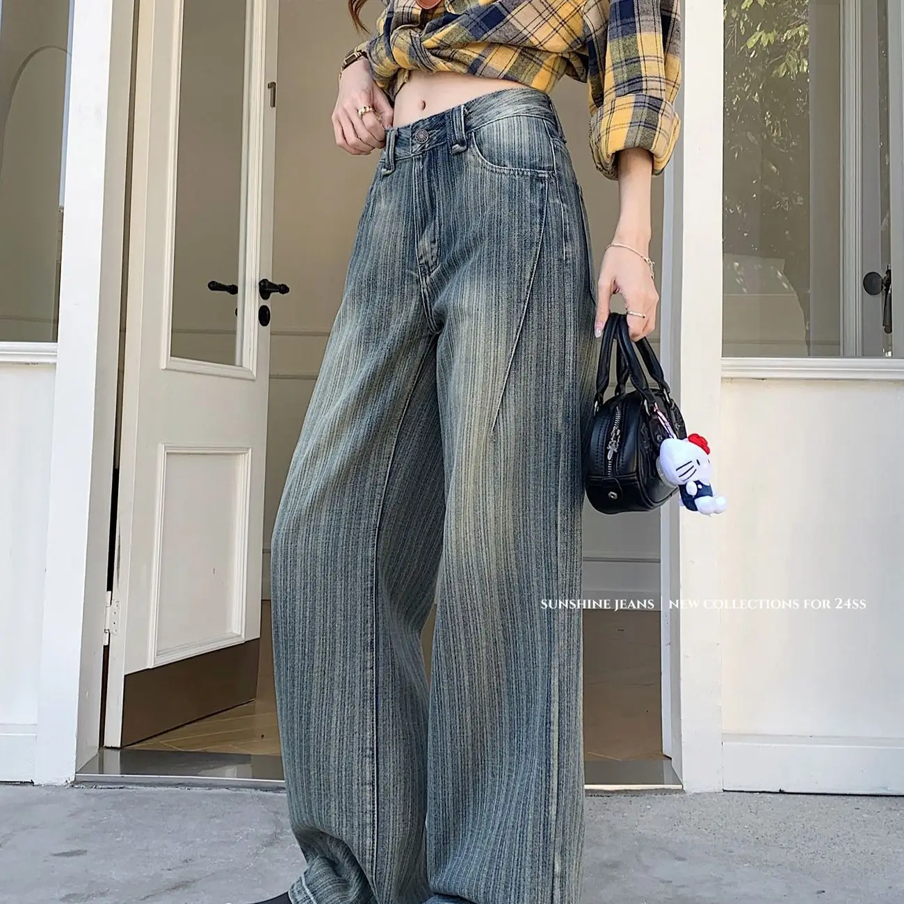 Casual Loose Jeans Wide Leg Flared Trousers High Waist Comfort Stretch Denim Pants for Women Fashion Trend  Women's jeans - Image 9