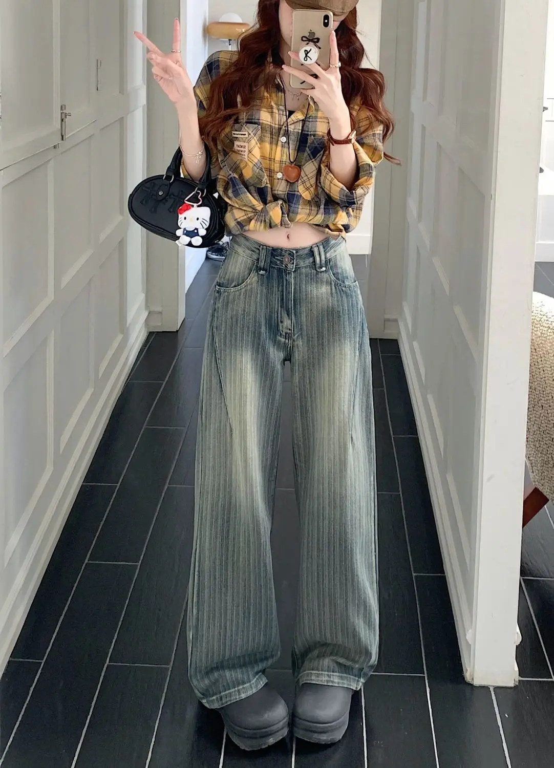 Casual Loose Jeans Wide Leg Flared Trousers High Waist Comfort Stretch Denim Pants for Women Fashion Trend  Women's jeans - Image 11