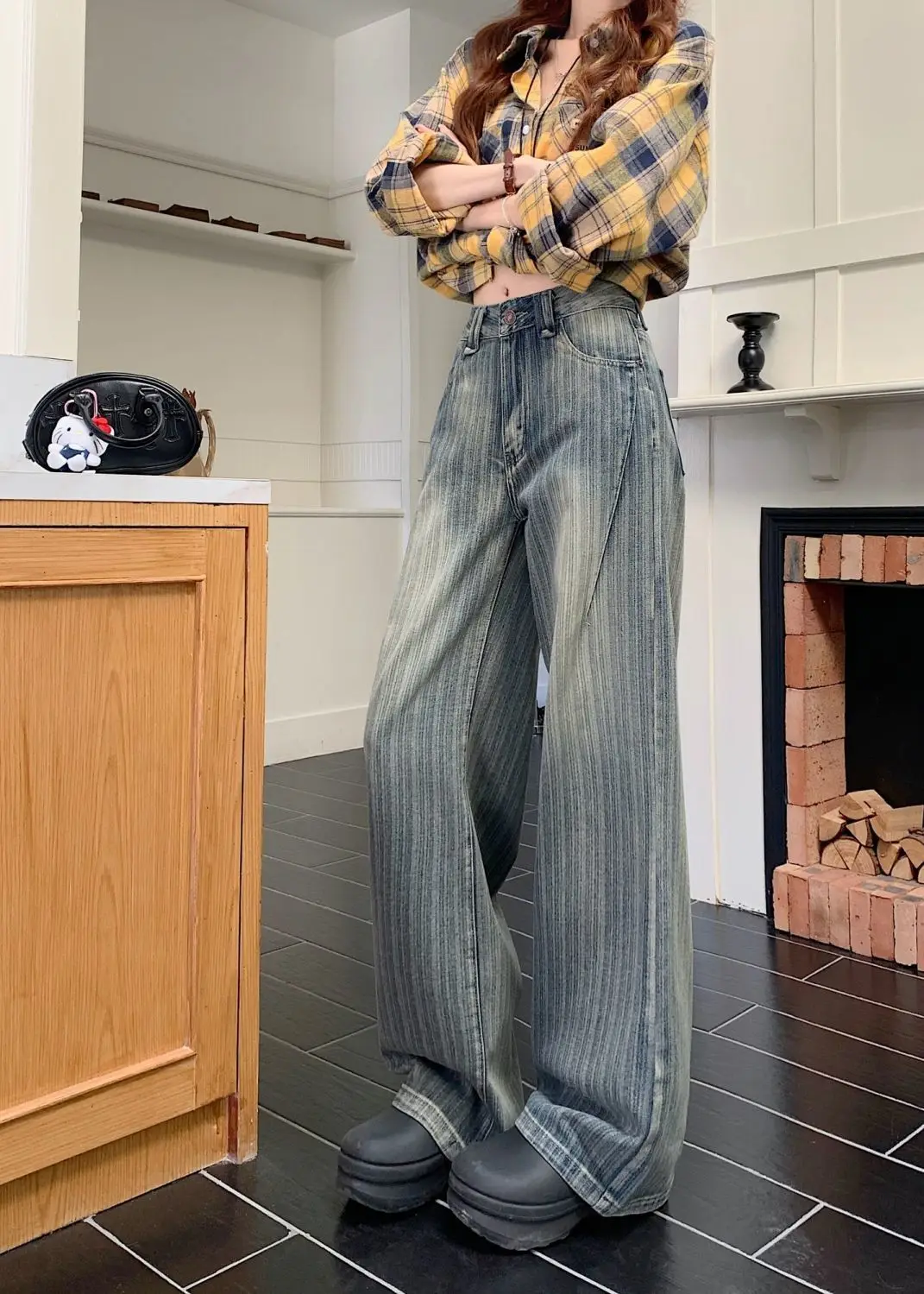Casual Loose Jeans Wide Leg Flared Trousers High Waist Comfort Stretch Denim Pants for Women Fashion Trend  Women's jeans - Image 13