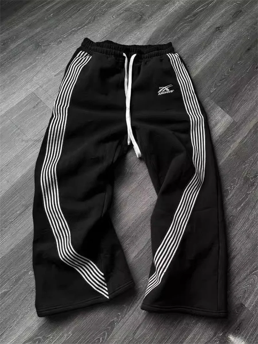 Casual Loose Straight Leg Pants Striped 2025 Summer Fashion Trend Brand Street Hip-hop Jogging Men's Women's Harajuku Sweatpants - Image 7