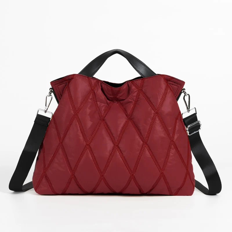 Casual Padded Large Capacity Tote Women Handbags Designer Lingge Quilted Shoulder Bags Luxury Nylon Sapce Cotton Crossbody Bag - Image 2