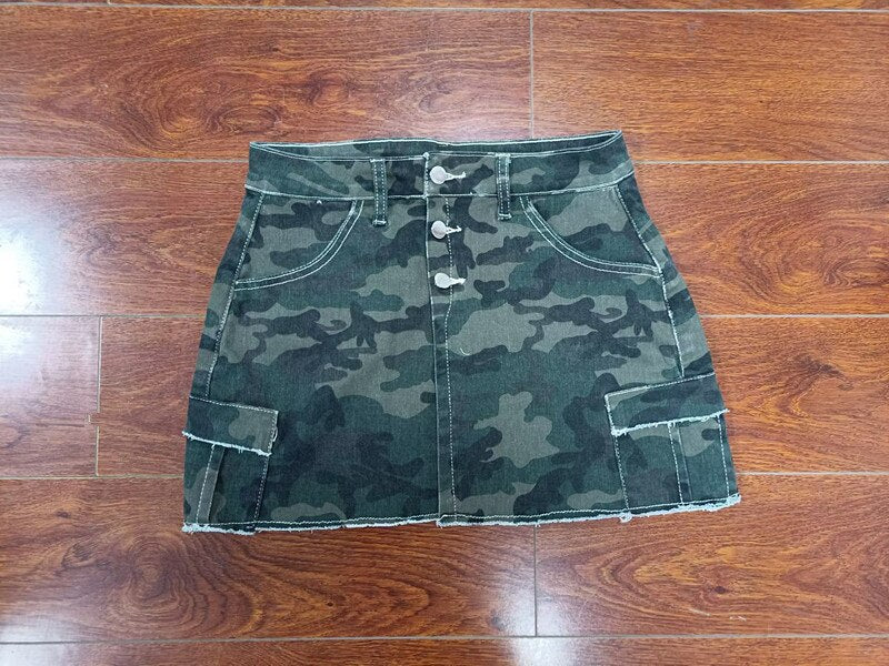 Casual Women Skirt Two Piece Set Camouflage Shirt + Mini Skirt Dress Tracksuit Slim Bodycon Clothes For Women Outfit - Image 3