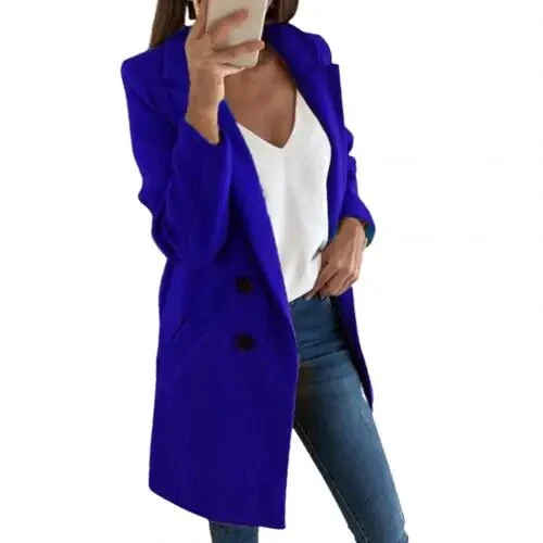 Casual Wool Blend Jackets Women Wool Jacket Female Plus Size Long Sleeve Winter Women Long Wool Coat Manteau Femme Hivers - Image 9