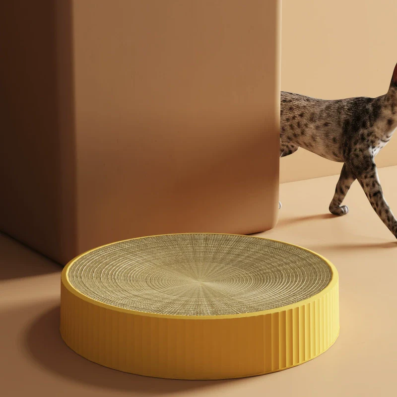Cat Scratch Board Nest round Cat Scratching Board Abrasion Resistant Corrugated Paper Cat Nest Hair Claws Integrated No Dandruff Cat Toy Cat Supplies - Image 2