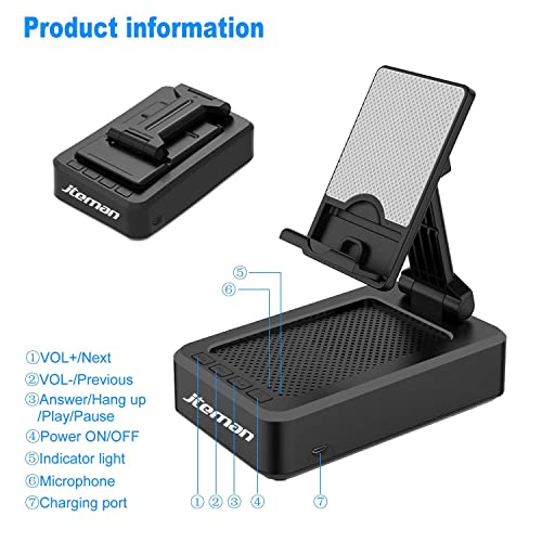 Cell Phone Stand with Wireless Bluetooth Speaker and Anti-Slip Base HD Surround Sound Perfect for Home and Outdoors with Bluetooth Speaker for Desk Compatible with iPhone/ipad/Samsung Galaxy - Image 5