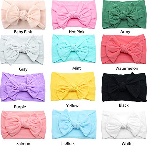 CÉLLOT Super Stretchy Soft Knot Headbands with Hair Bows Head Wrap Hair Accessories For Newborn Baby Girls Infant Toddlers Kids - Image 8