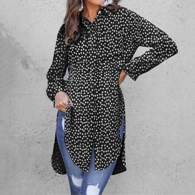 Celmia Women Blouses Fashion Leopard Printed Shirts 2023 Summer Long Sleeve Tunic Tops Casual Loose Buttons Office Lady Blusas - Image 4